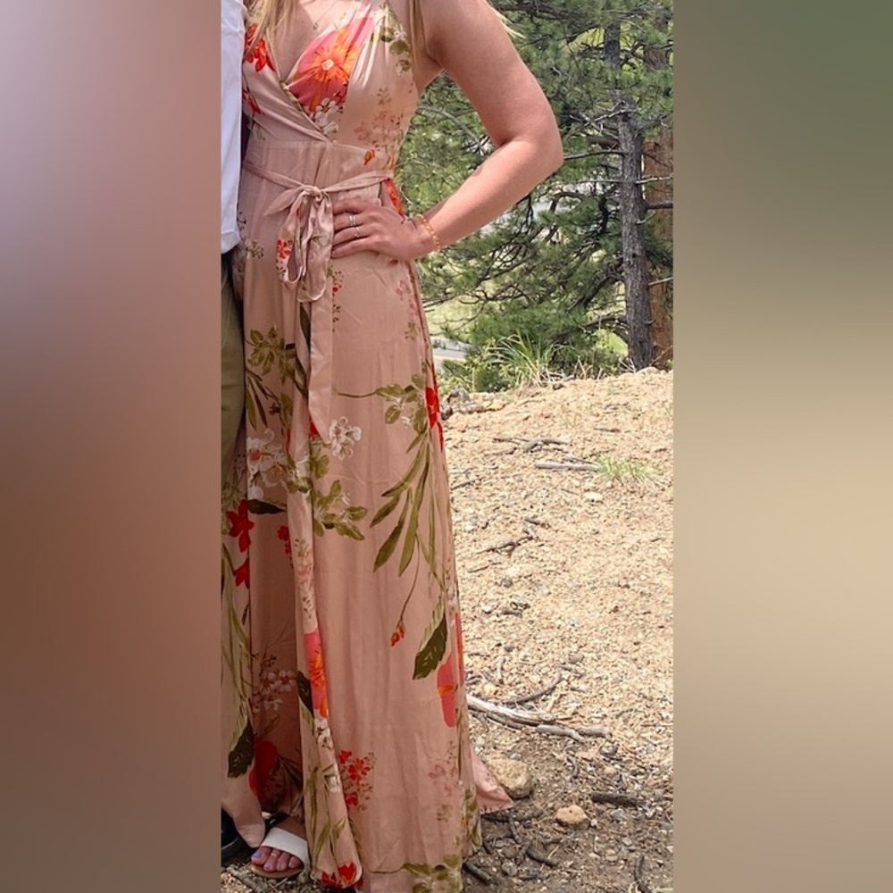 Lulu's Pink Floral Maxi Dress - Picture 5 of 7